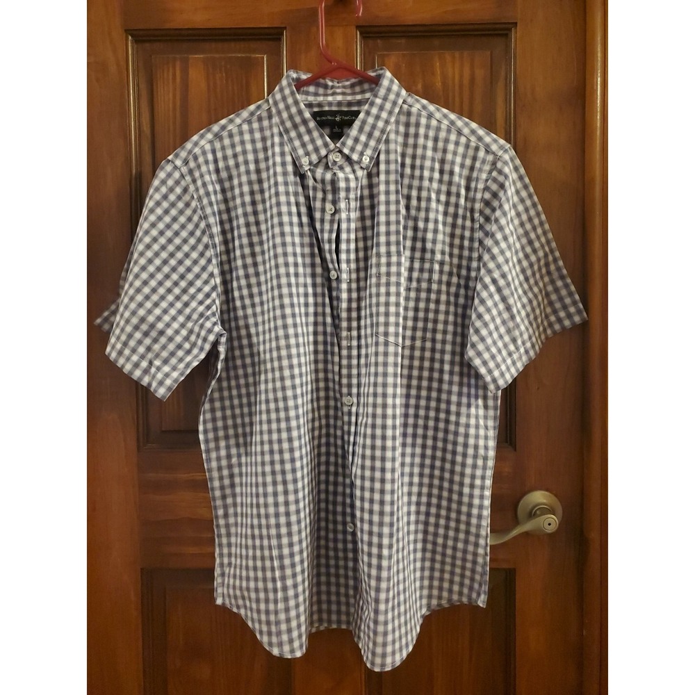 Beverly Hills Polo Club‎ Short Sleeve Button Down Shirt Plaid Size Large